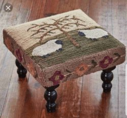 Willow Sheep Hooked Stool - KCByDesign
