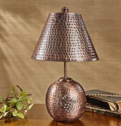 Valley Pine Hammered Copper Lamp with Shade - Park Designs - KCByDesign