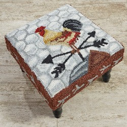 Rooster Hooked Stool - KCByDesign