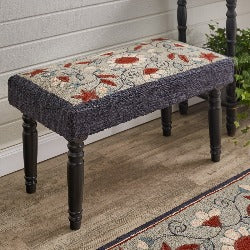 Gray Floral Hooked Bench - KCByDesign